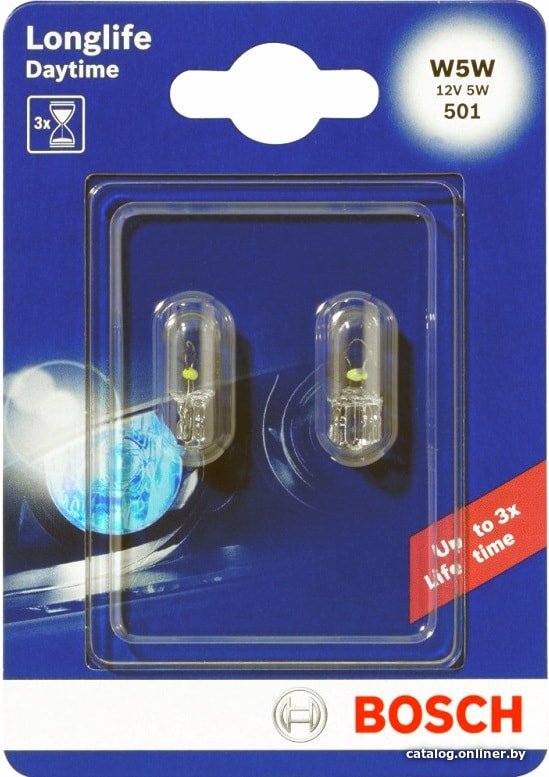 Лампа накаливания Bosch W5W Longlife Daytime 2шт