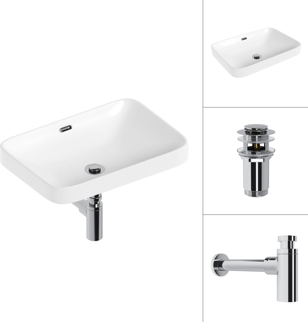 

Умывальник Lauter 21441A + клапан 21190CH + сифон 21635CH (хром)