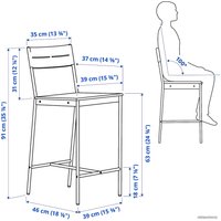 Стул Ikea Сандсберг 505.146.53 (черный/коричневая морилка)