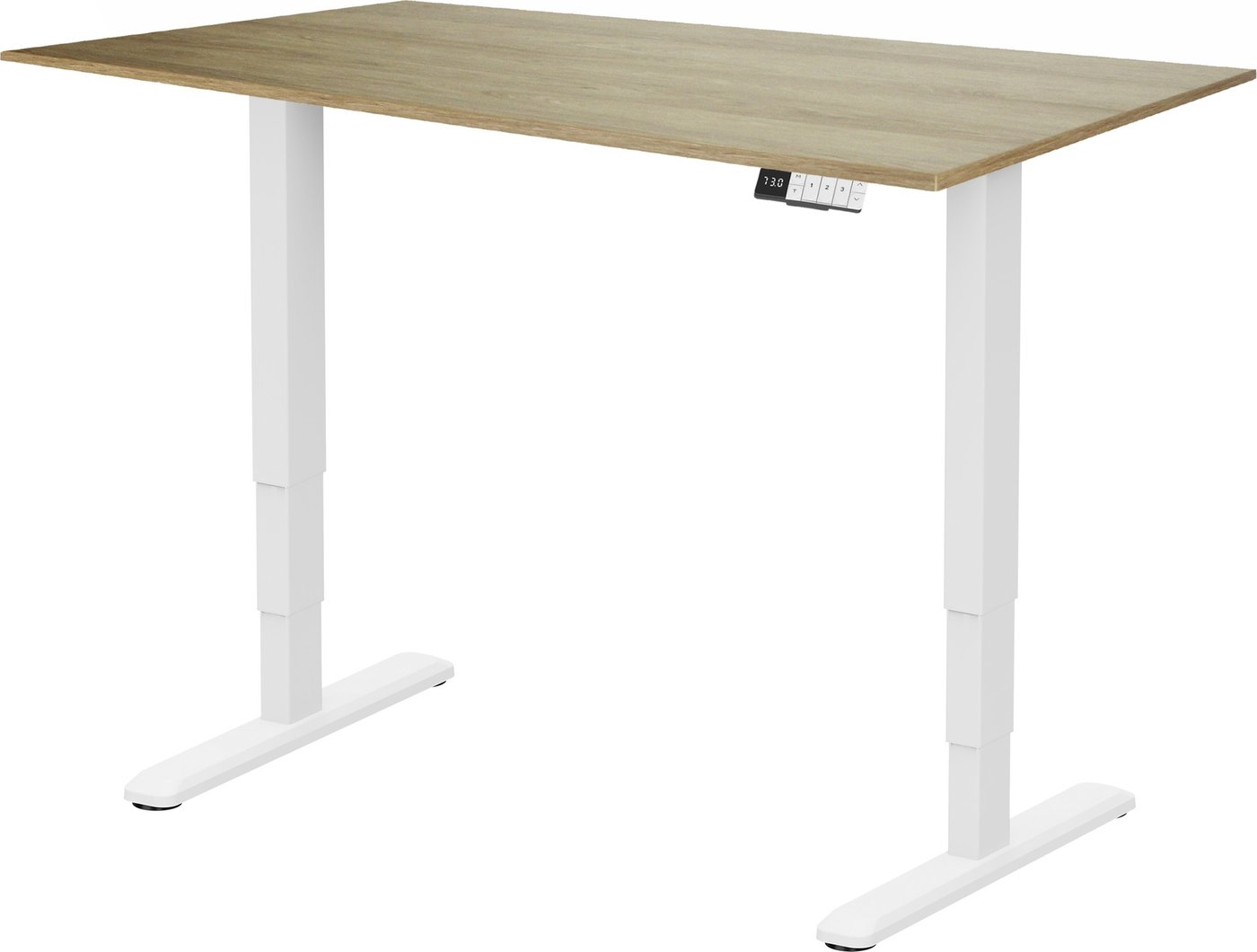 Стол с регулировкой высоты ErgoSmart Unique Ergo Desk 1380x800x18мм (дуб натуральный/белый)