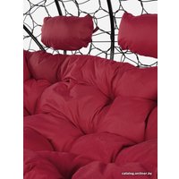 Подвесной диван M-Group Лежебока 11180402 (с черным ротангом/бордовая подушка)