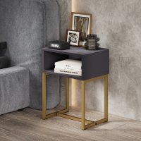 Тумба MONOFIX Юнта С металлическими опорами (графит/золото)