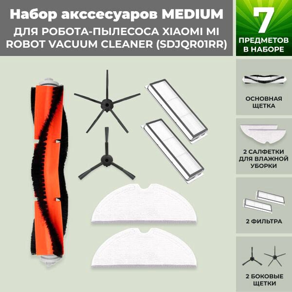 

Набор аксессуаров USBTOP для Xiaomi Mi Robot Vacuum Cleaner (SDJQR01RR) (черные боковые щетки) 558866