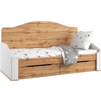 Кровать-тахта Involux Sale 90x200 с ящиками км0144 (белый премиум/дуб натюрель)