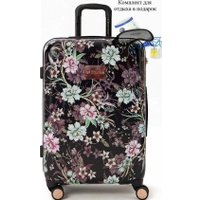 Чемодан-спиннер L'Case Paris-M 67 см (принт цветы)