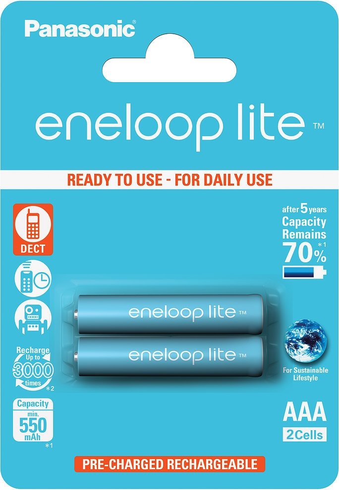 

Аккумулятор Panasonic Eneloop AAA 550mAh 2 шт. BK-4LCCE/2DE