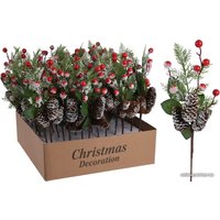 Рождественская ветка GreenDeco С имитацией снега, с ягодами и шишками CAA223010