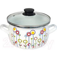 Кастрюля Сантэкс Луговые цветы 1-2430112 (белый) в Бресте