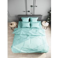 Евро комплект постельного белья Loon Emily (евро, наволочка 70x70, бирюзовый)