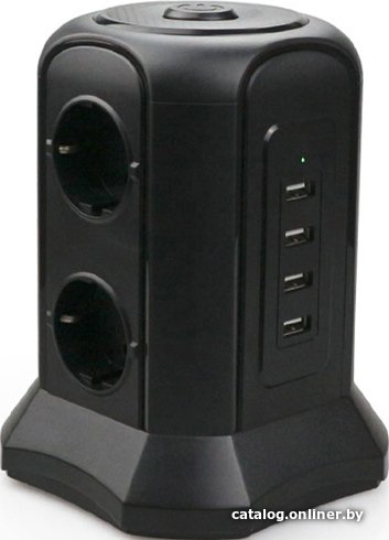 Сетевой фильтр Tessan TP-VB4U6E (черный)