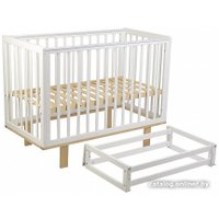 Классическая детская кроватка Polini Kids Simple 340 маятник (белый/натуральный)