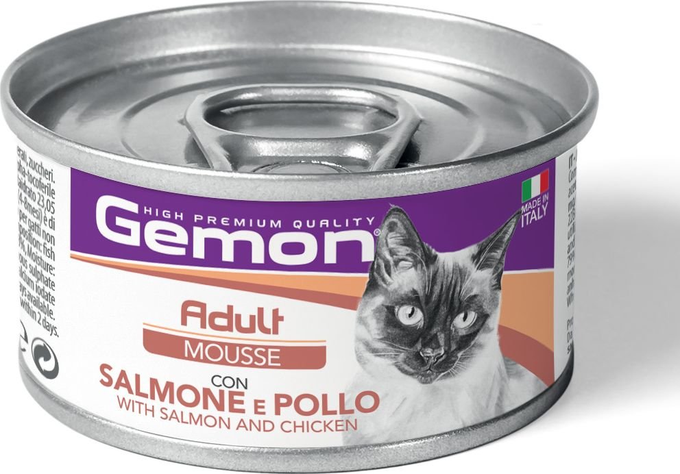 

Пресервы Gemon Mousse Adult salmon and chicken 85 г