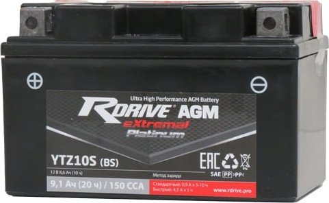 

Мотоциклетный аккумулятор RDrive eXtremal Platinum YTZ10S-BS (9.1 А·ч)