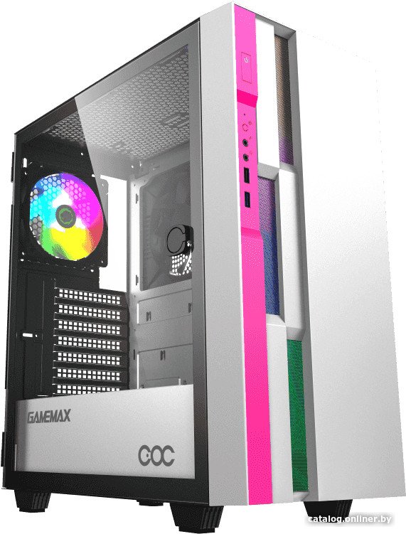 Корпус GameMax Brufen C3 (белый/розовый)