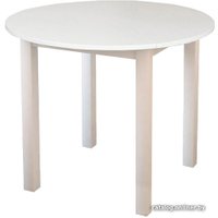 Кухонный стол Рамзес Круглый раскладной (белый текстурный, ноги квадро) в Гомеле