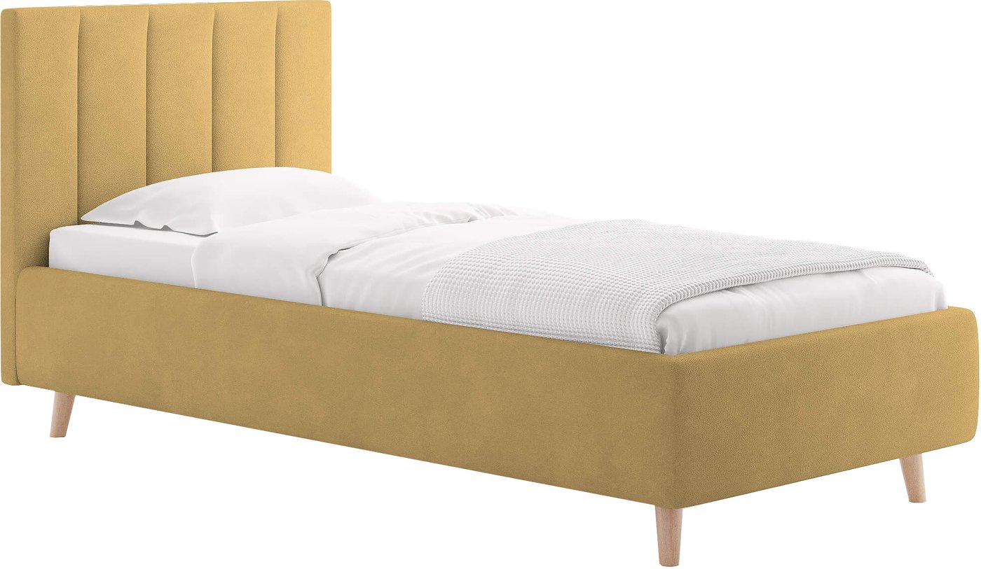Кровать Сонум Alma 90x200 (замша горчичный)