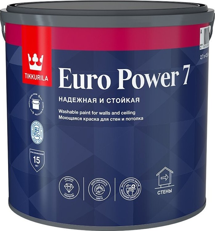 

Краска Tikkurila Euro Power 7 9 л (база С, матовая)