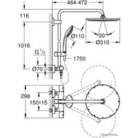Душевая система  Grohe Euphoria System 310 26075DC0 (сталь)