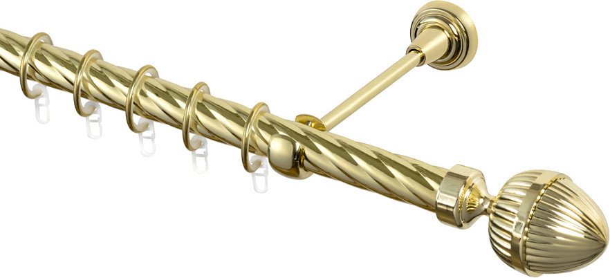 

Карниз для штор Sundays Home Шайн Одеон 25мм однорядный (золото, 3.2м)