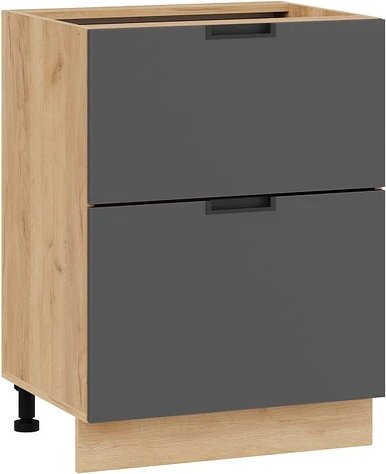 

Шкаф напольный Трия Гренада с двумя ящиками 1Н6Я2 (дуб крафт золотой/холст вулкан)