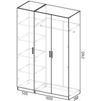 Шкаф распашной Интермебель Марсель-1 МР 01-01 (белый премиум)
