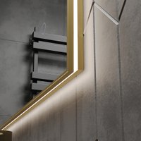  Roxen Зеркало Frida c подсветкой 510215-60 (60x80) в тонком металлическом профиле в цвете брашированное золото