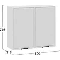 Шкаф навесной Трия Белладжио 1ВВ8 с двумя дверьми (белый/фон белый) в Лиде