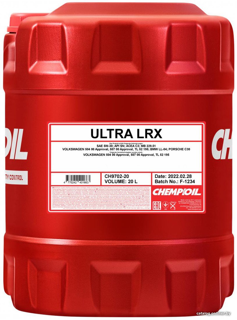 Моторное масло Chempioil Ultra LRX 5W-30 20л