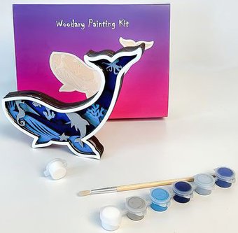 Набор для рисования Woodary 3D Кит из дерева 3208