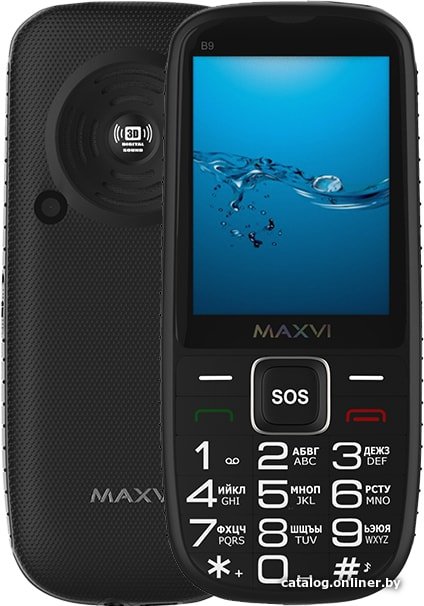 Кнопочный телефон Maxvi B9 (черный)