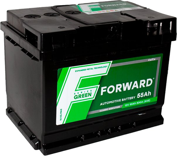 

Автомобильный аккумулятор Forward Green 6СТ-55 о.п. (55 А·ч)