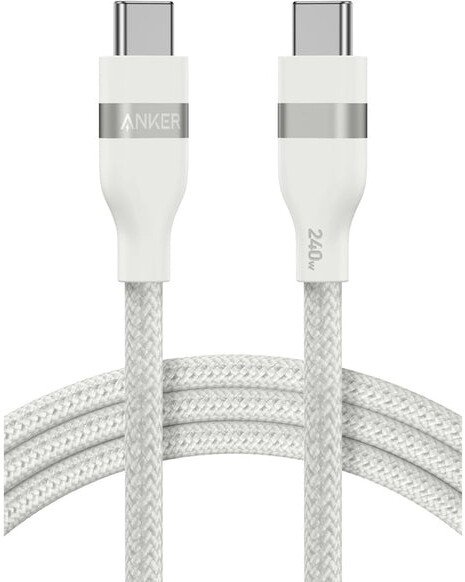 

Кабель Anker A82E2 USB Type-C - USB Type-C 240W (1.8 м, белый)