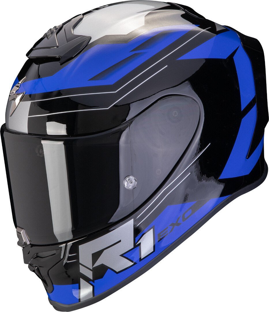 

Мотошлем Scorpion Exo Exo-R1 Evo Air Blaze (р. XL, черный/синий)
