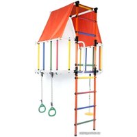 Детский спортивный комплекс Формула здоровья Индиго-L Плюс (белый/оранжевый/радуга)