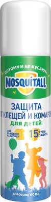 

Аэрозоль против насекомых Mosquitall Нежная защита для детей 150 мл