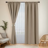 Комплект штор Mio Tesoro Шторы Блэкаут 300x260 + Гардина Вуаль 300х260 (песочный, белый)