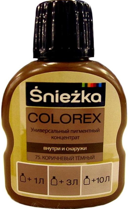

Колеровочная краска Sniezka Colorex 0.1 л (№75, коричневый темный)