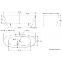 Ванна BelBagno BB83-1700-W0 170х80