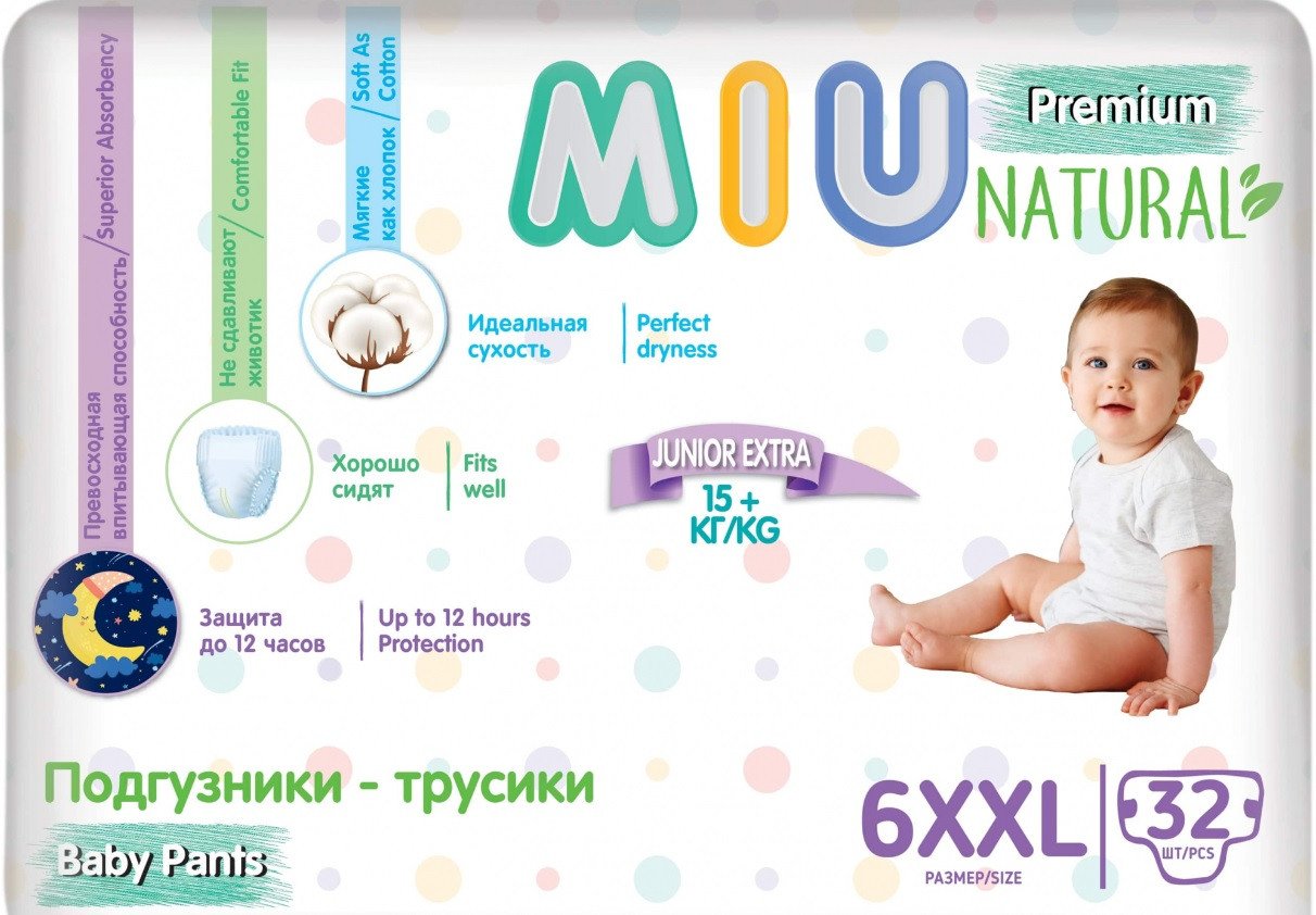

Трусики-подгузники MIU Junior Extra 6XXL (32 шт)