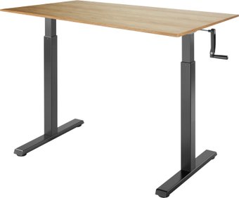 Стол с регулировкой высоты ErgoSmart Manual Desk Compact 1200x650x18 мм (дуб натуральный/черный)