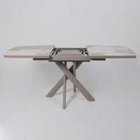 Кухонный стол Мамадома Leonel-130 раздвижной 130-165х85 (pandora gloss st cer/капучино)