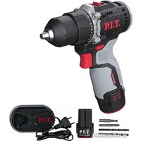 Дрель-шуруповерт P.I.T. PBM12K-10B/2 (с 2-мя АКБ, кейс)