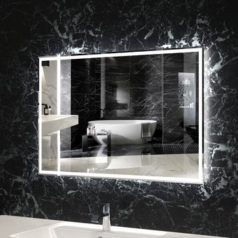 Пекам Зеркало LED Greta-120х80dcl (сенсор на взмах руки/часы)