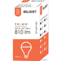 Светодиодная лампочка Belsvet LED-M A60 E27 9 Вт 3000 К