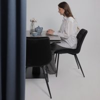 Кухонный стол Lepremo AV 2119 МДФ+керамика раздвижной 1200-1800x800 (серый матовый Larka Grey/черный)