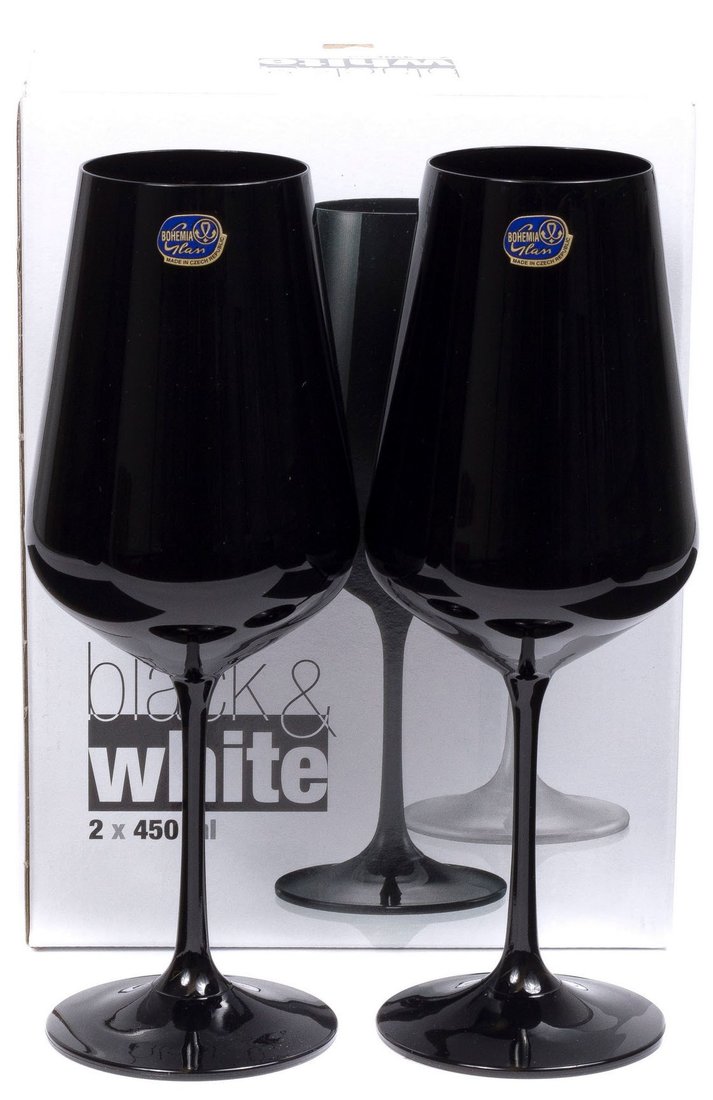 

Набор бокалов для вина Bohemia Crystal Sandra Black/White 40728/D4653/450-2