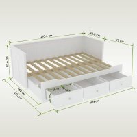 Кровать с выдвижным спальным местом ММЦ Кантри 80/160x200 (белый лак)