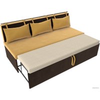 Диван Лига диванов Метро 114107 (микровельвет желтый/черный)