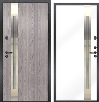 Металлическая дверь NORD DOORS Норд 70 НС-18Н21Ч35-П (правый, серый дуб/белый)