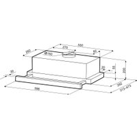 Кухонная вытяжка Krona Kamilla 600 TK 1 мотор КА-00008314 (нержавеющая сталь)